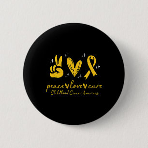 Peace Love Cure Childhood Cancer Awareness Men Wom 6 Cm Round Badge