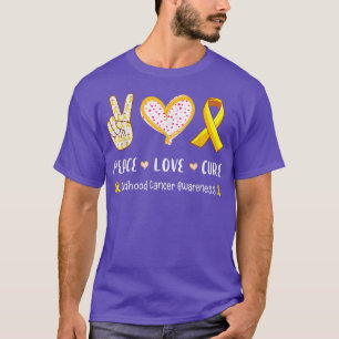 Peace Love Cure Childhood Cancer Awareness Men Wom T-Shirt