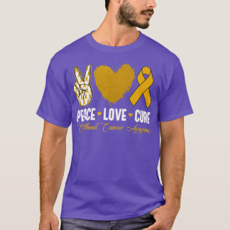 Peace Love Cure Childhood Cancer Awareness Month W T-Shirt