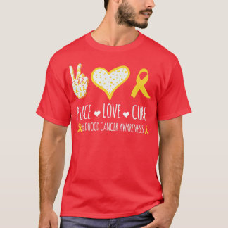 peace love cure Childhood Cancer Awareness ribbon T-Shirt