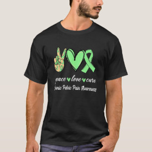 Peace Love Cure Chronic Pelvic Pain Ribbon Awarene T-Shirt
