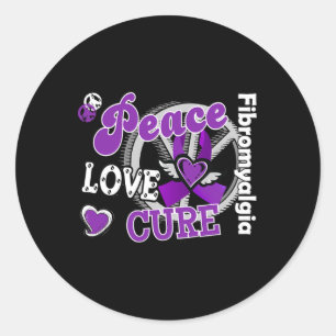 Peace Love Cure Classic Round Sticker