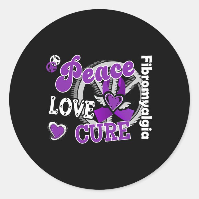 Peace Love Cure  Classic Round Sticker (Front)