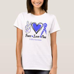 Peace Love Cure Colitis Awareness T-Shirt