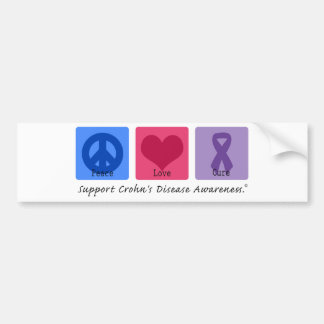 Peace Love Cure Crohns Disease Bumper Sticker