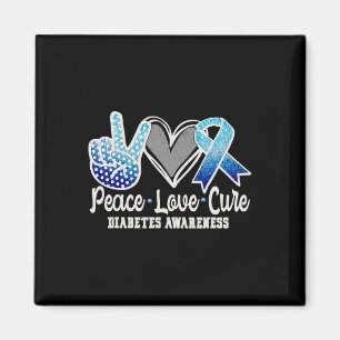 Peace Love Cure Diabetes Awareness 1 Magnet