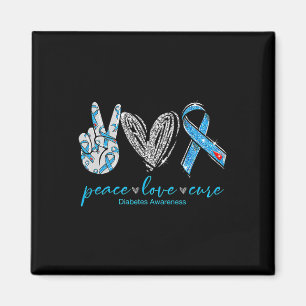 Peace Love Cure Diabetes Awareness 2 Magnet