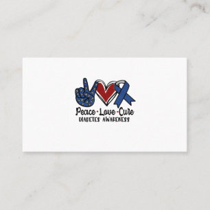 Peace Love Cure Diabetes Awareness Business Card