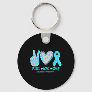 Peace Love Cure Diabetes Awareness Gift  Key Ring