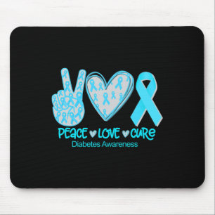 Peace Love Cure Diabetes Awareness Gift Mouse Pad