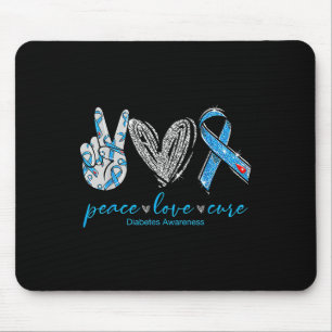 Peace Love Cure Diabetes Awareness Mouse Pad