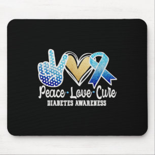 Peace Love Cure Diabetes Awareness Mouse Pad