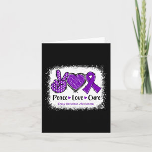 Peace Love Cure Drug Overdose Awareness Purple Rib Card