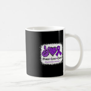Peace Love Cure Drug Overdose Awareness Purple Rib Coffee Mug