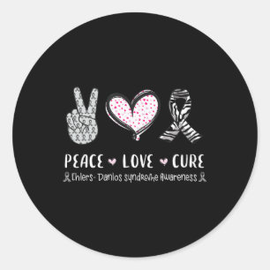 Peace Love Cure Ehlers-danlos Syndrome Awareness M Classic Round Sticker