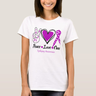 Peace Love Cure Epilepsy Awareness T-Shirt