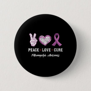 Peace Love Cure Fibromyalgia Awareness Men Women K 6 Cm Round Badge