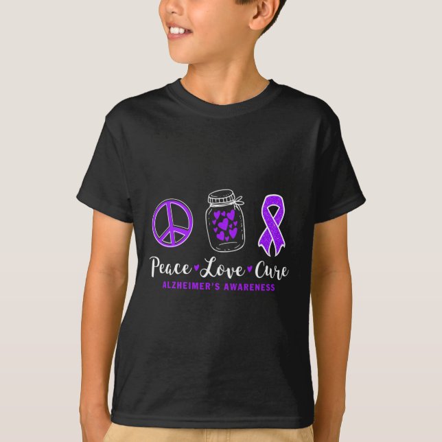peace love cure for alzheimer s warrior tee alzhei (Front)