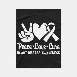 Peace Love Cure Go Red American Heart Disease Awar Fleece Blanket