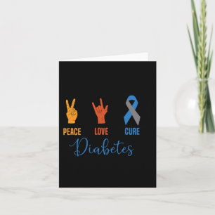 Peace Love Cure Grey Blue Ribbon Type 1 Vintage Di Card