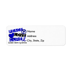 Peace Love Cure Guillain Barre Syndrome Return Address Label