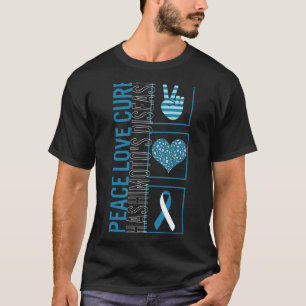 Peace Love Cure Hashimoto's Disease Awareness Ribb T-Shirt