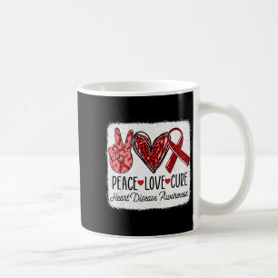 Peace Love Cure Heart Disease Awareness Chd Suppor Coffee Mug