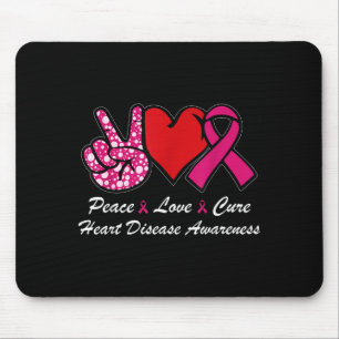Peace Love Cure Heart Disease Awareness Chd Suppor Mouse Pad