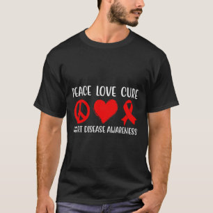 Peace Love Cure Heart Disease Awareness Men Women T-Shirt