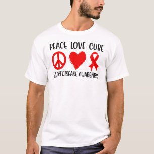 Peace Love Cure Heart Disease Awareness Men Women  T-Shirt