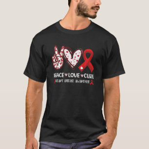 Peace Love Cure Heart Disease Awareness Men Women T-Shirt