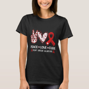 Peace Love Cure Heart Disease Awareness Men Women  T-Shirt