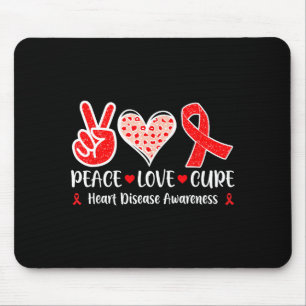 Peace. Love. Cure - Heart Disease Awareness Month Mouse Pad