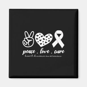 Peace Love Cure Heart Disease Awareness Month Wome Magnet