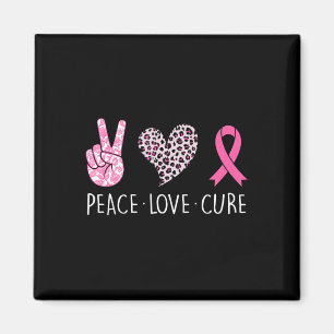 Peace Love Cure Heart Pink Ribbon Breast Cancer Aw Magnet