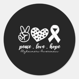 Peace Love Cure Heimerheimer Heimerheimer's Awaren Classic Round Sticker