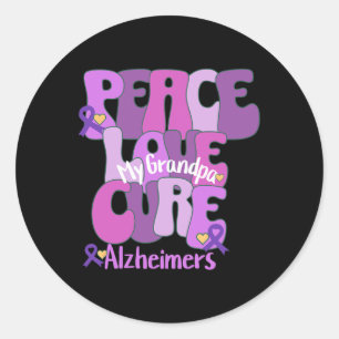 Peace Love Cure Heimerheimers Purple Ribbon End He Classic Round Sticker