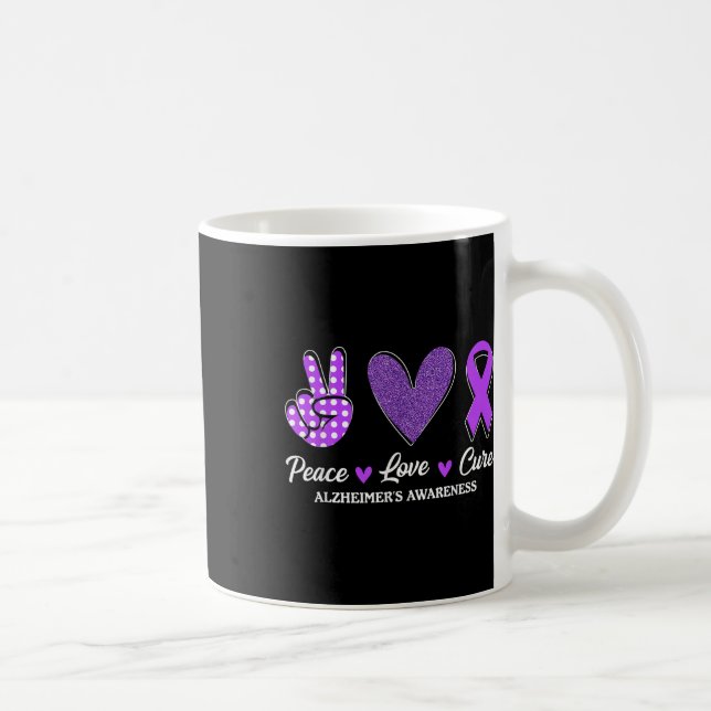 Peace Love Cure Heimers Awareness  Coffee Mug (Right)