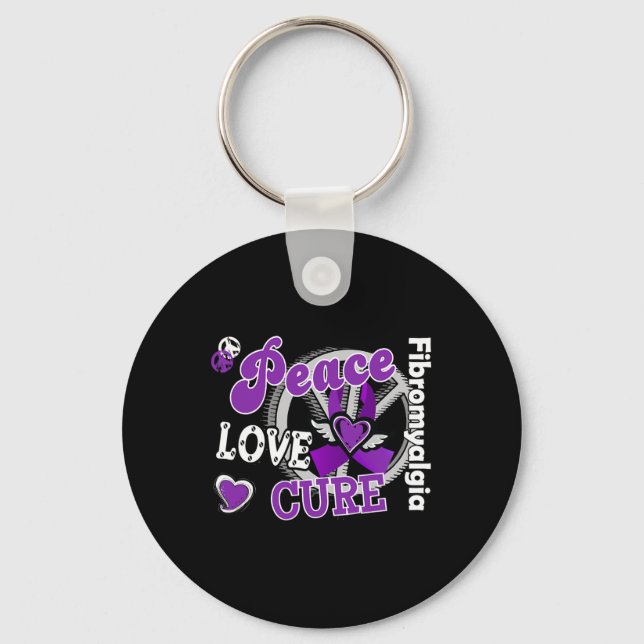 Peace Love Cure  Key Ring (Front)
