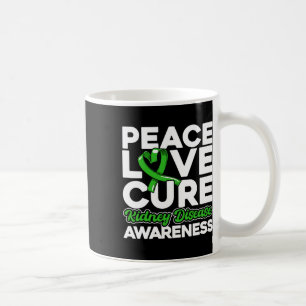 Peace Love Cure Kidney Disease Awareness 1  Coffee Mug