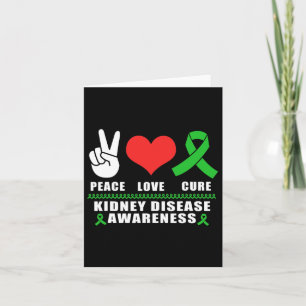 Peace Love Cure Kidney Disease Awareness Card