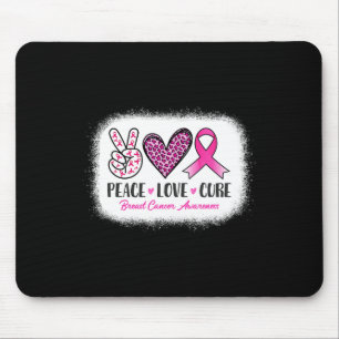 Peace Love Cure Leopard Breast Cancer Awareness  Mouse Pad