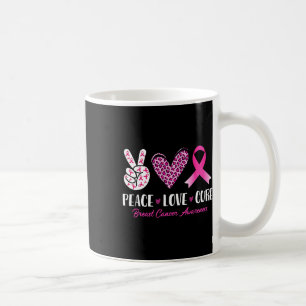 Peace Love Cure Leopard Breast Cancer Awareness Ri Coffee Mug