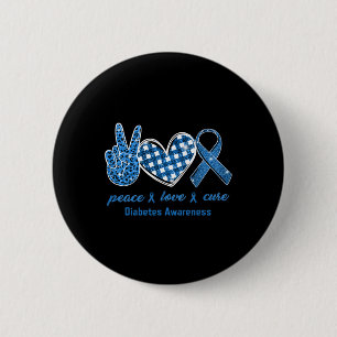 Peace Love Cure Leopard Diabetes Awareness Survivo 6 Cm Round Badge