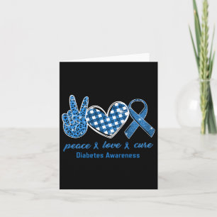 Peace Love Cure Leopard Diabetes Awareness Survivo Card