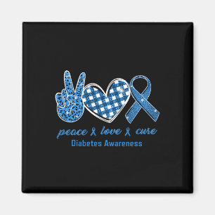 Peace Love Cure Leopard Diabetes Awareness Survivo Magnet