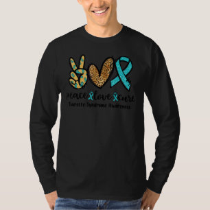 Peace Love Cure Leopard Heart Tourette Syndrome Aw T-Shirt