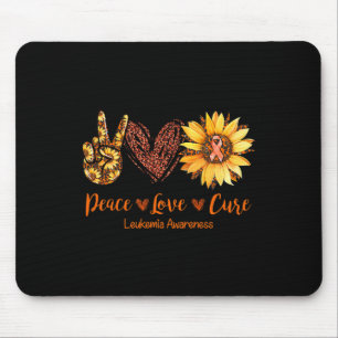 Peace Love Cure Leukaemia Awareness Gift Mouse Pad