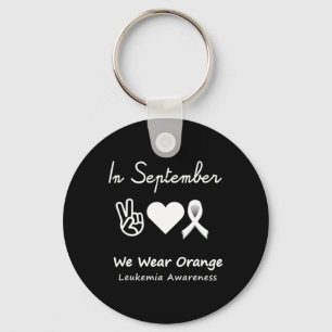 Peace Love Cure Leukaemia Awareness Men Women Kids Key Ring