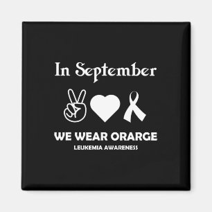 Peace Love Cure Leukaemia Awareness Men Women Kids Magnet